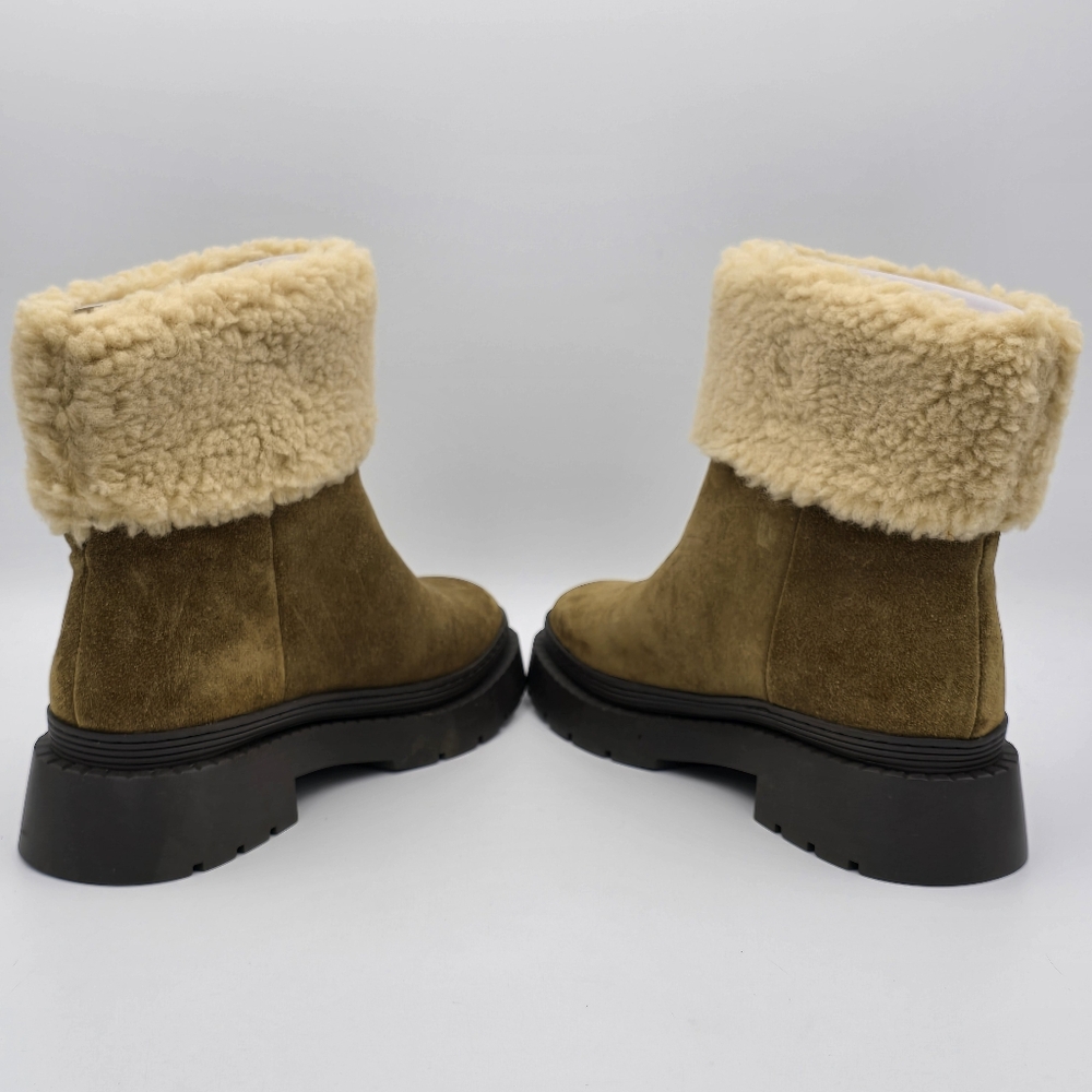 NWOT Marc Fisher LTD VINA Leather/Faux Fur Booties, Brown/Tan Women's 7.5M - Picture 5 of 14